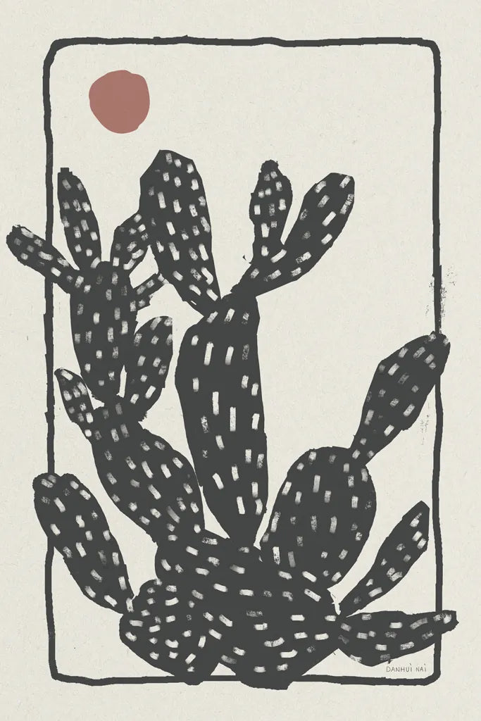 Woodcut Cactus I by Danhui Nai. SKU 95297h. Archival Giclee Fine art print for wall decor.