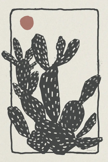 Woodcut Cactus I by Danhui Nai. SKU 95297h. Archival Giclee Fine art print for wall decor.