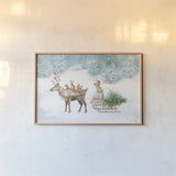Woodland Celebration I by Danhui Nai. shown as a paper print in a natural frame. Available as a archival giclee rolled canvas, fine art paper, or poster print. SKU 54903i.