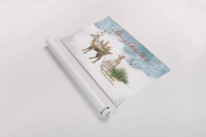 Woodland Celebration I Christmas by Danhui Nai. shown as a rolled paper print. Available as archival giclee rolled canvas, fine art paper, or poster print. SKU 58258i.