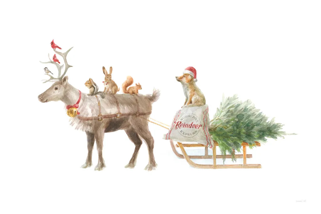 Woodland Celebration I on White by Danhui Nai. SKU 54909i. Archival Giclee Fine art print for wall decor.