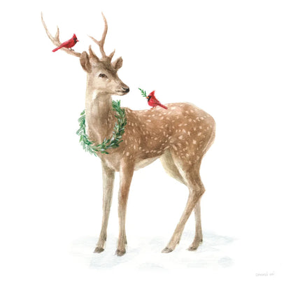 Woodland Celebration III on White by Danhui Nai. SKU 54911a. Archival Giclee Fine art print for wall decor.