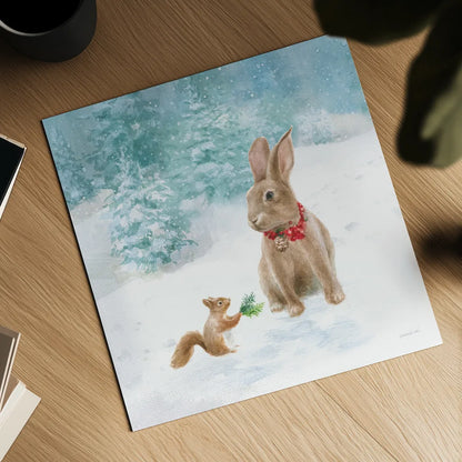 Woodland Celebration IV by Danhui Nai. Shown as a detailed flat fine art print, highlighting archival giclee quality. Available as an archival giclee rolled canvas, fine art paper, or poster print. SKU 54906a.