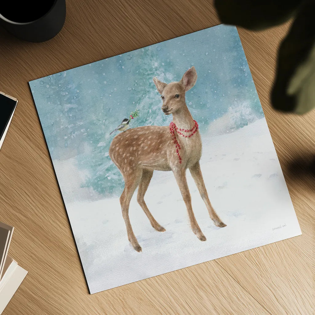 Woodland Celebration VI by Danhui Nai. Shown as a detailed flat fine art print, highlighting archival giclee quality. Available as an archival giclee rolled canvas, fine art paper, or poster print. SKU 54908a.