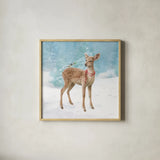 Woodland Celebration VI by Danhui Nai. Shown in a natural wood glass frame for a timeless modern aesthetic. Available as an archival giclee rolled canvas, fine art paper, or poster print. SKU 54908a.