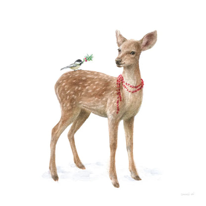 Woodland Celebration VI on White by Danhui Nai. SKU 54914a. Archival Giclee Fine art print for wall decor.