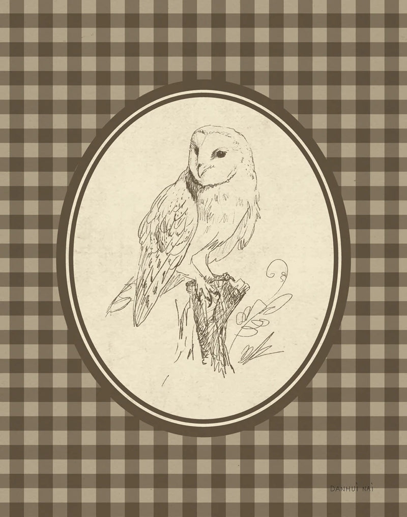 Woodland Owl Gingham by Danhui Nai
