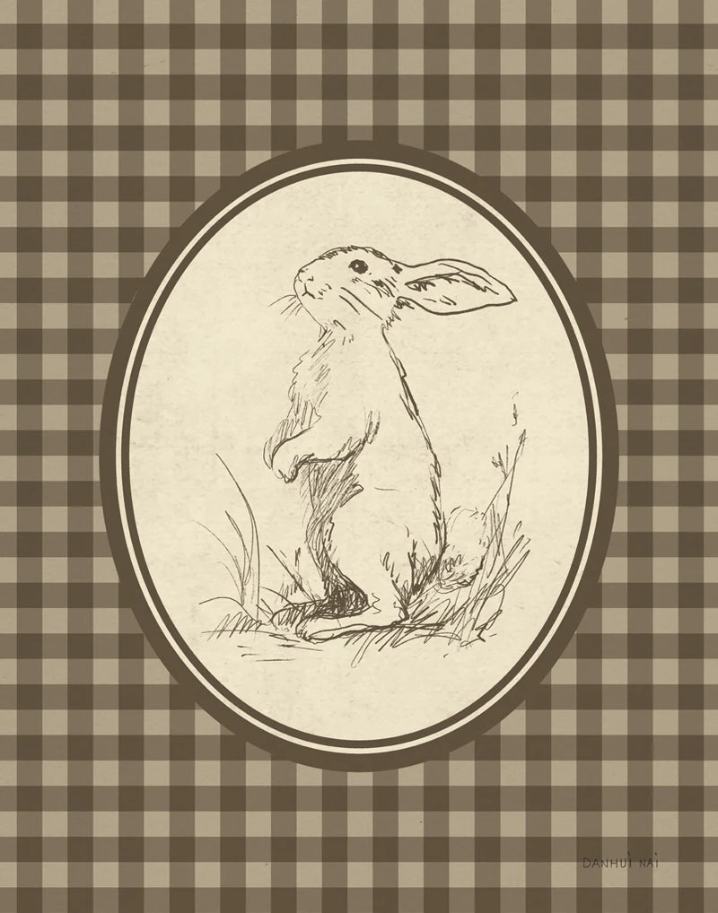 Woodland Rabbit Gingham by Danhui Nai