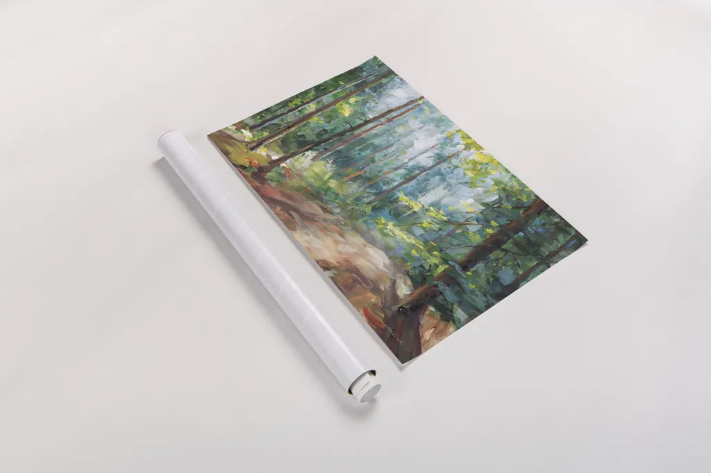Woodland Reverie Crop by Danhui Nai. shown as a rolled paper print. Available as archival giclee rolled canvas, fine art paper, or poster print. SKU 77487i.