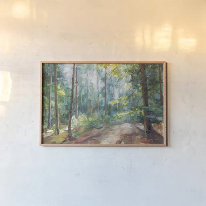 Woodland Reverie Crop by Danhui Nai. shown as a paper print in a natural frame. Available as a archival giclee rolled canvas, fine art paper, or poster print. SKU 77487i.