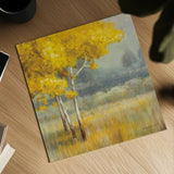 Yellow Landscape Crop by Danhui Nai. Shown as a detailed flat fine art print, highlighting archival giclee quality. Available as an archival giclee rolled canvas, fine art paper, or poster print. SKU 14507a.