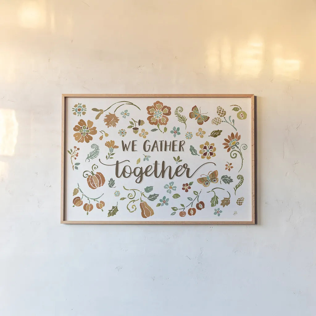 Autumn Impressions I by Daphne Brissonnet. shown as a paper print in a natural frame. Available as a archival giclee rolled canvas, fine art paper, or poster print. SKU 35044i.