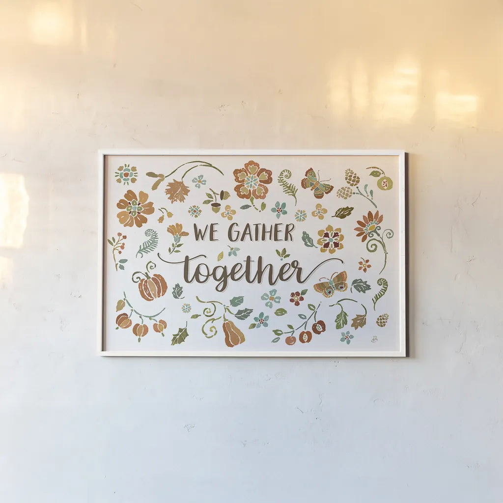 Autumn Impressions I by Daphne Brissonnet. shown as a paper print in a white frame. Available as a archival giclee rolled canvas, fine art paper, or poster print. SKU 35044i.