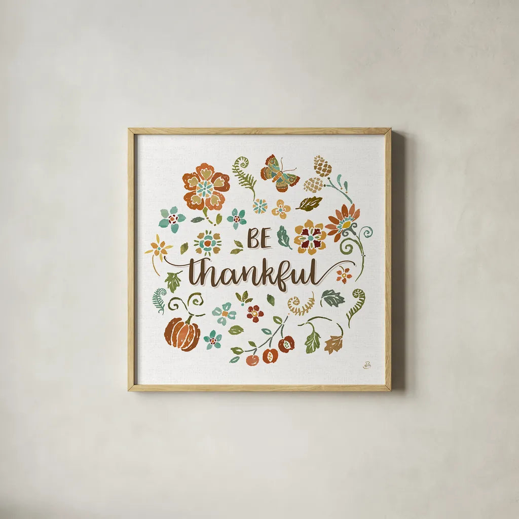 Autumn Impressions II by Daphne Brissonnet. Shown in a natural wood glass frame for a timeless modern aesthetic. Available as an archival giclee rolled canvas, fine art paper, or poster print. SKU 35045a.