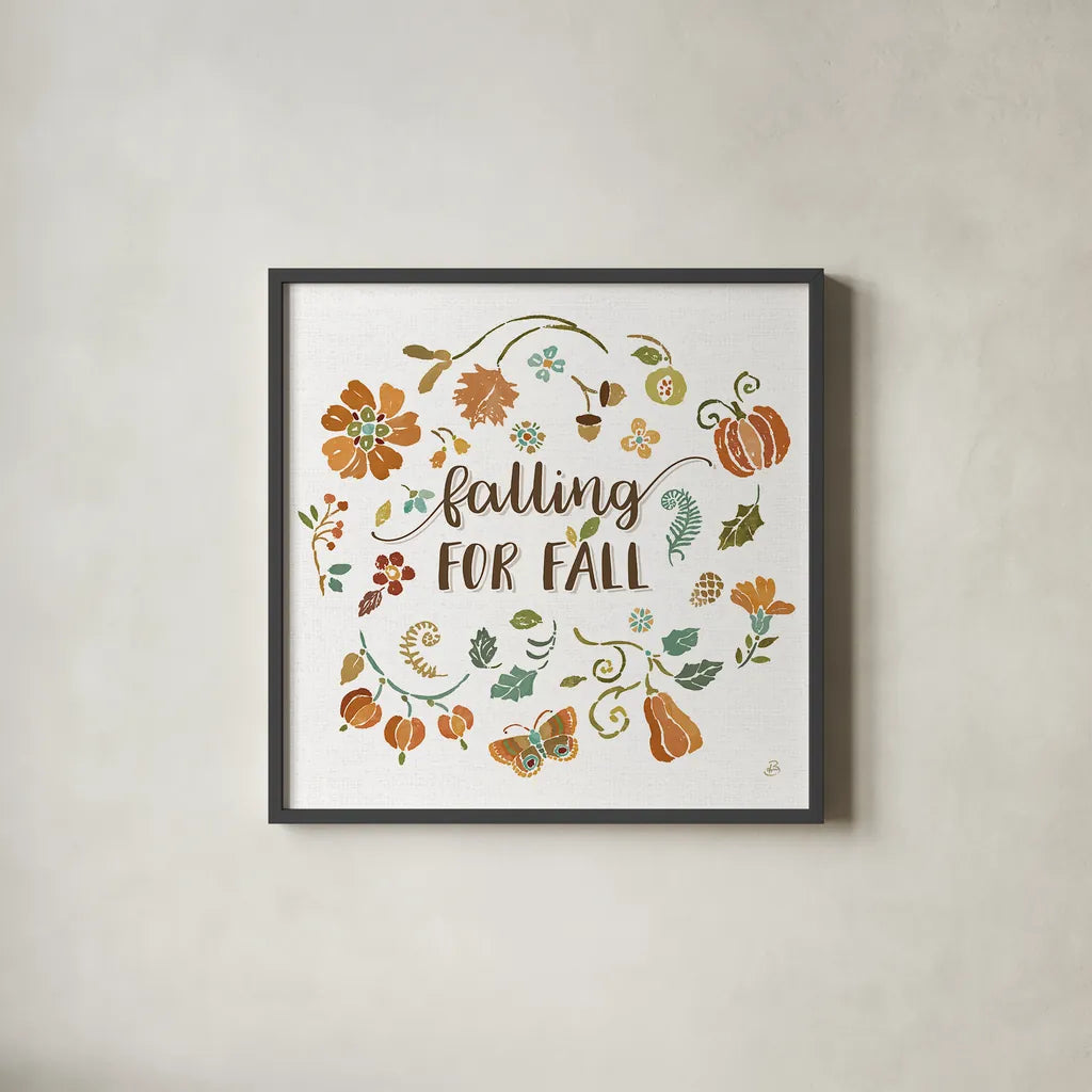 Autumn Impressions III by Daphne Brissonnet. Shown in a sleek black glass frame for a contemporary gallery look. Available as an archival giclee rolled canvas, fine art paper, or poster print. SKU 35046a.