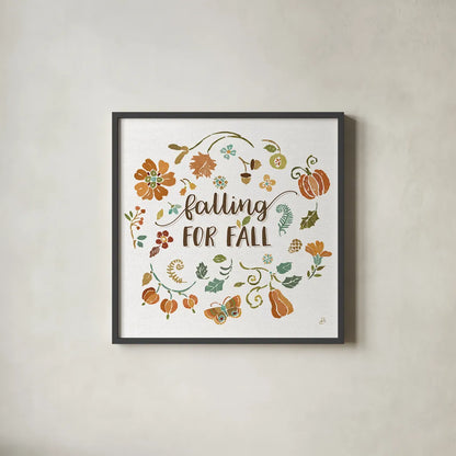 Autumn Impressions III by Daphne Brissonnet. Shown in a sleek black glass frame for a contemporary gallery look. Available as an archival giclee rolled canvas, fine art paper, or poster print. SKU 35046a.