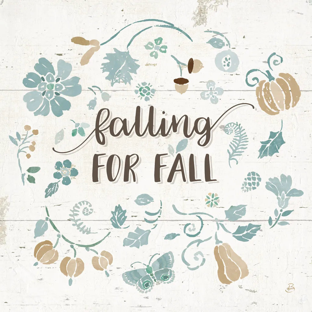 Autumn Impressions III on Wood Blue by Daphne Brissonnet. SKU 36989a. Archival Giclee Fine art print for wall decor.