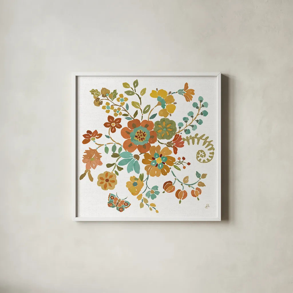 Autumn Impressions IV by Daphne Brissonnet. Shown in a crisp white glass frame for a clean and minimalist style. Available as an archival giclee rolled canvas, fine art paper, or poster print. SKU 35047a.