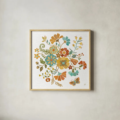 Autumn Impressions V by Daphne Brissonnet. Shown in a natural wood glass frame for a timeless modern aesthetic. Available as an archival giclee rolled canvas, fine art paper, or poster print. SKU 35048a.