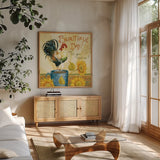 Beautiful Day I by Daphne Brissonnet. Shown in a natural wood frame in a cozy modern living room. Available as an archival giclee rolled canvas, fine art paper, or poster print. SKU 29500a.