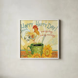 Beautiful Day III by Daphne Brissonnet. Shown in a crisp white glass frame for a clean and minimalist style. Available as an archival giclee rolled canvas, fine art paper, or poster print. SKU 29499a.