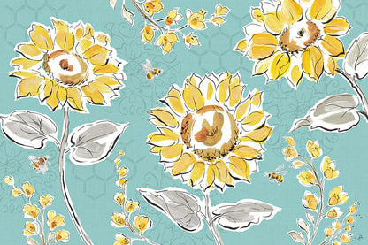 Bee Happy I by Daphne Brissonnet. SKU 36773i. Archival Giclee Fine art print for wall decor.