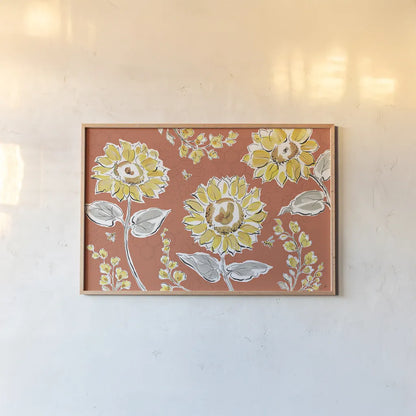 Bee Happy I Spice by Daphne Brissonnet. shown as a paper print in a natural frame. Available as a archival giclee rolled canvas, fine art paper, or poster print. SKU 36778i.