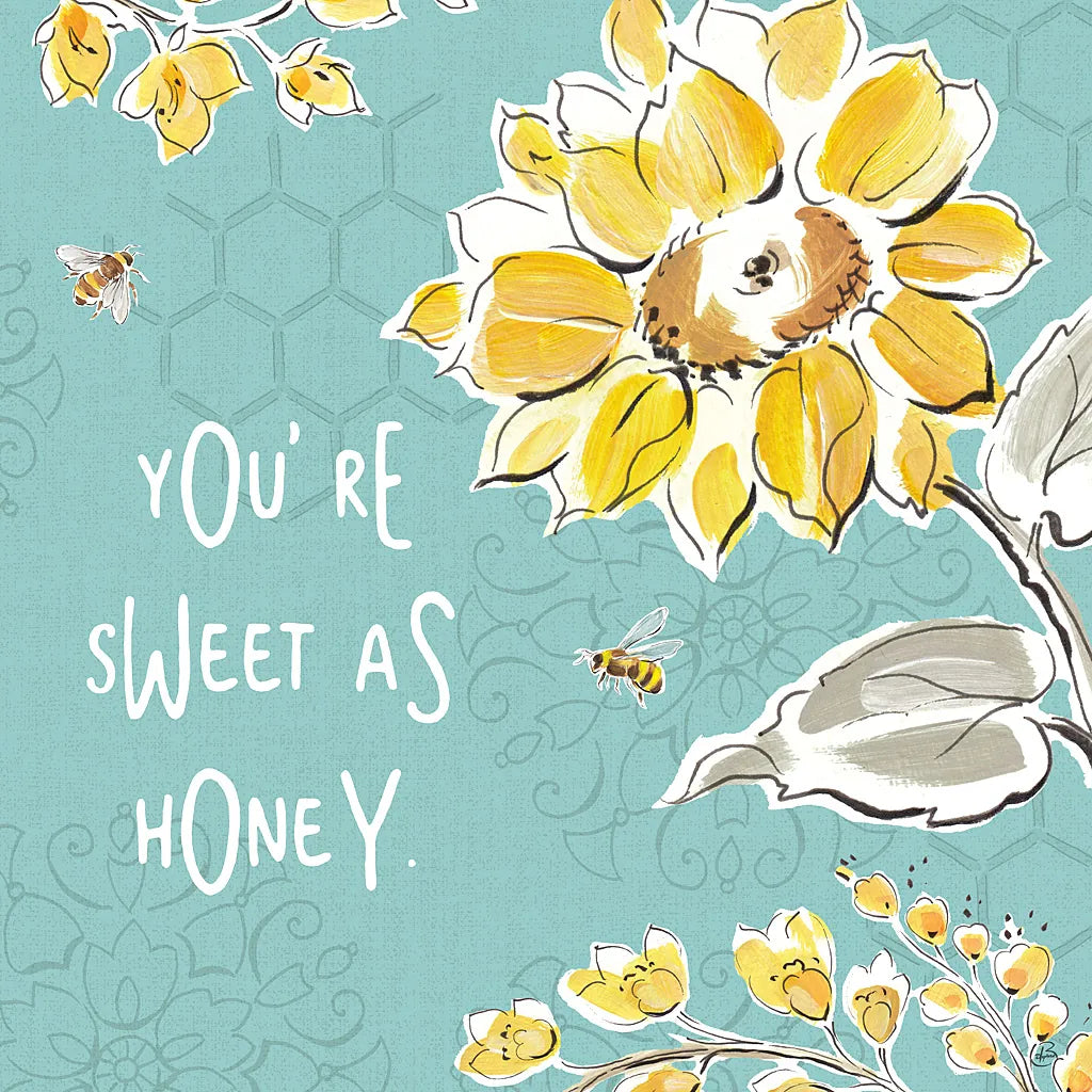 Bee Happy III by Daphne Brissonnet. SKU 36775a. Archival Giclee Fine art print for wall decor.