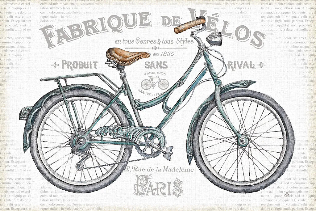Bicycles I by Daphne Brissonnet. SKU 28773i. Archival Giclee Fine art print for wall decor.