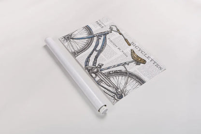 Bicycles IV by Daphne Brissonnet. shown as a rolled paper print. Available as archival giclee rolled canvas, fine art paper, or poster print. SKU 28776i.