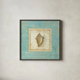 Bijou de Mer I by Daphne Brissonnet. Shown in a sleek black glass frame for a contemporary gallery look. Available as an archival giclee rolled canvas, fine art paper, or poster print. SKU 2299a.