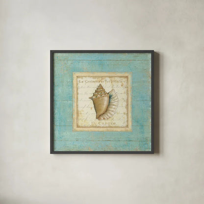 Bijou de Mer I by Daphne Brissonnet. Shown in a sleek black glass frame for a contemporary gallery look. Available as an archival giclee rolled canvas, fine art paper, or poster print. SKU 2299a.