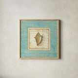 Bijou de Mer I by Daphne Brissonnet. Shown in a natural wood glass frame for a timeless modern aesthetic. Available as an archival giclee rolled canvas, fine art paper, or poster print. SKU 2299a.