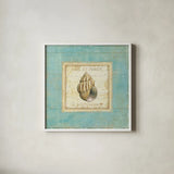 Bijou de Mer II by Daphne Brissonnet. Shown in a crisp white glass frame for a clean and minimalist style. Available as an archival giclee rolled canvas, fine art paper, or poster print. SKU 2300a.