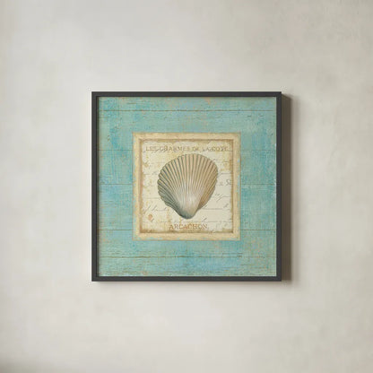 Bijou de Mer III by Daphne Brissonnet. Shown in a sleek black glass frame for a contemporary gallery look. Available as an archival giclee rolled canvas, fine art paper, or poster print. SKU 2301a.