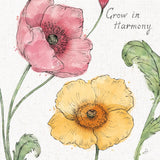 Blossom Sketches I Words Color by Daphne Brissonnet. SKU 54962a. Archival Giclee Fine art print for wall decor.
