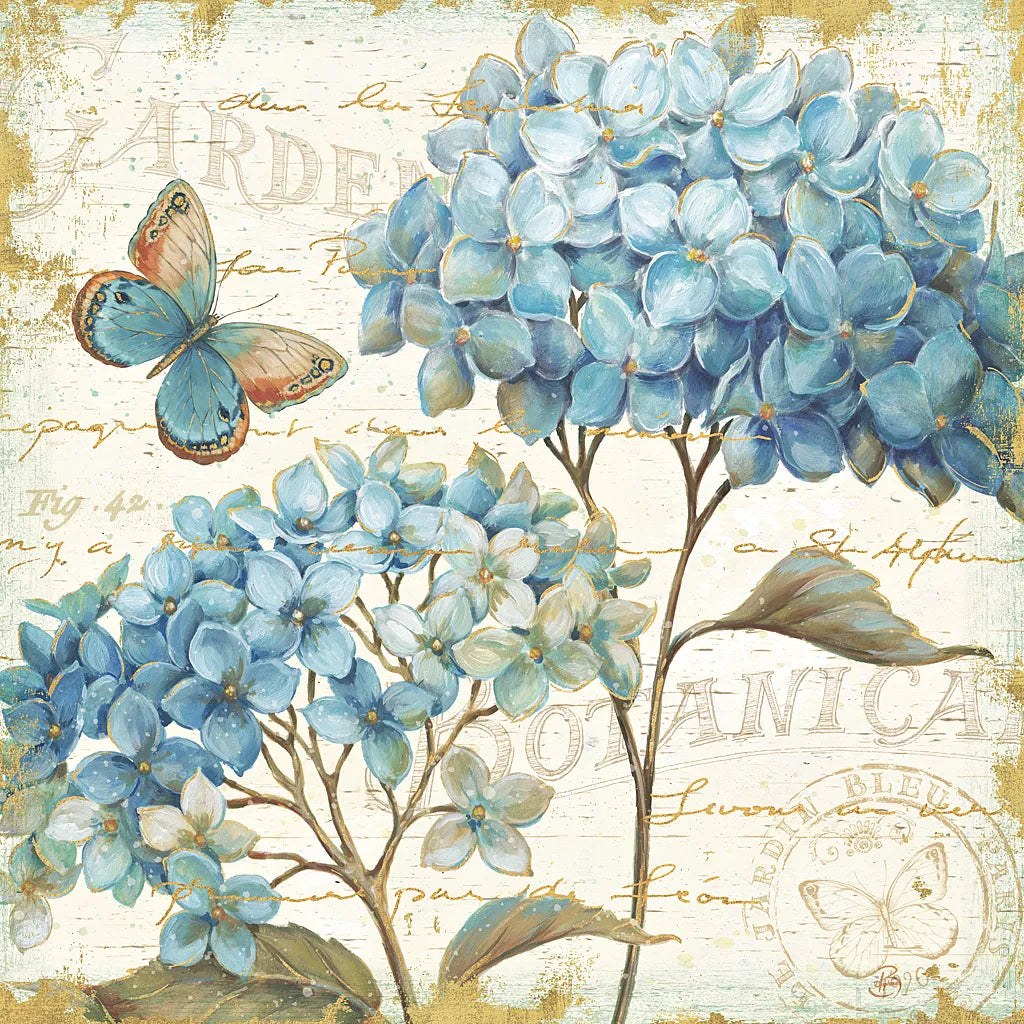 Blue Garden IV by Daphne Brissonnet. SKU 25362a. Archival Giclee Fine art print for wall decor.