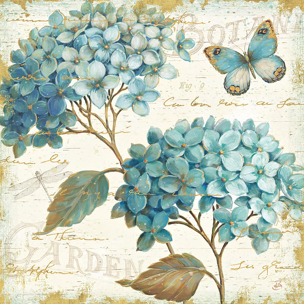 Blue Garden V by Daphne Brissonnet. SKU 25363a. Archival Giclee Fine art print for wall decor.