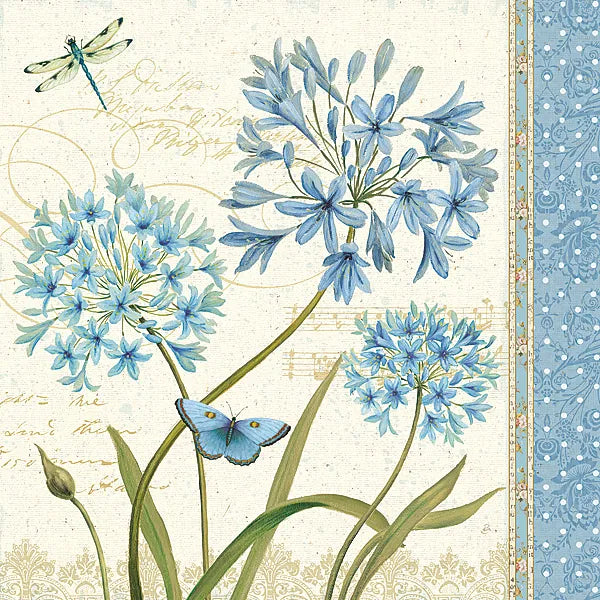 Blue Melody IV by Daphne Brissonnet. SKU 5757a. Archival Giclee Fine art print for wall decor.