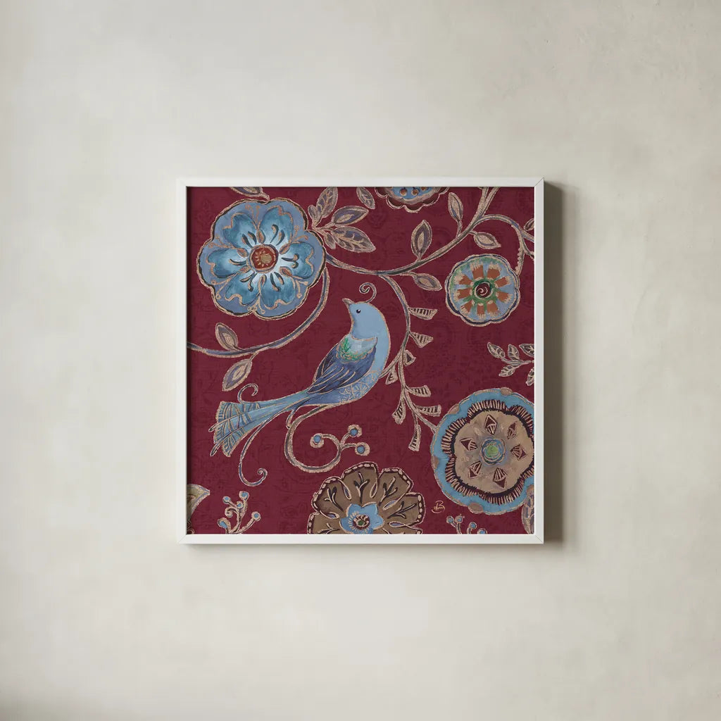 Bohemian Wings VII Providence by Daphne Brissonnet. Shown in a crisp white glass frame for a clean and minimalist style. Available as an archival giclee rolled canvas, fine art paper, or poster print. SKU 84331a.