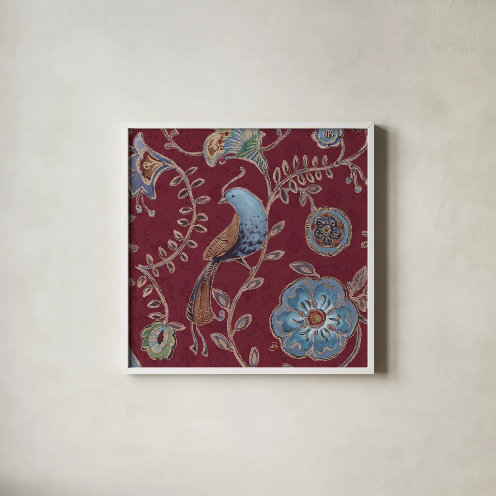 Bohemian Wings VIII Providence by Daphne Brissonnet. Shown in a crisp white glass frame for a clean and minimalist style. Available as an archival giclee rolled canvas, fine art paper, or poster print. SKU 84332a.