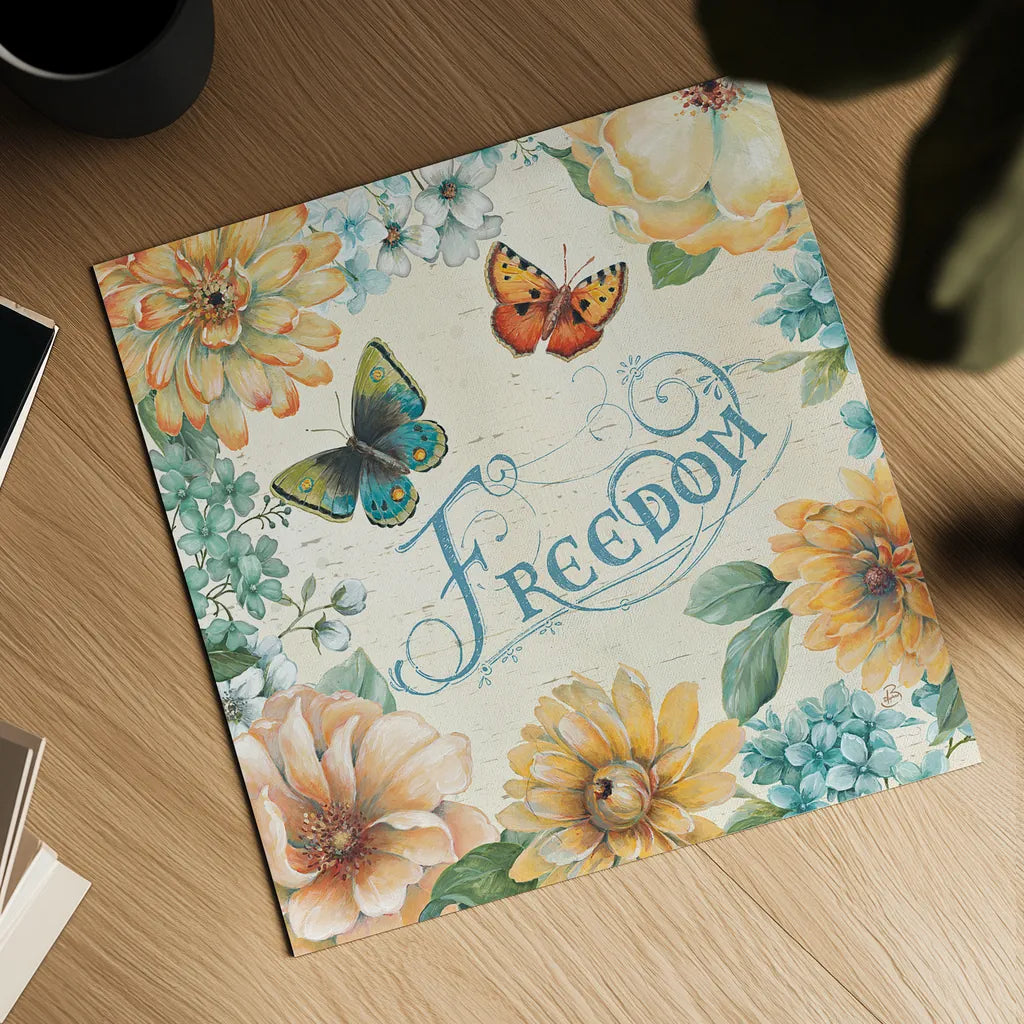 Butterfly Bloom III by Daphne Brissonnet. Shown as a detailed flat fine art print, highlighting archival giclee quality. Available as an archival giclee rolled canvas, fine art paper, or poster print. SKU 20303a.