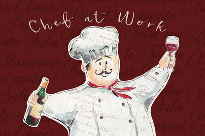 Chef at Work II by Daphne Brissonnet. SKU 52668i. Archival Giclee Fine art print for wall decor.
