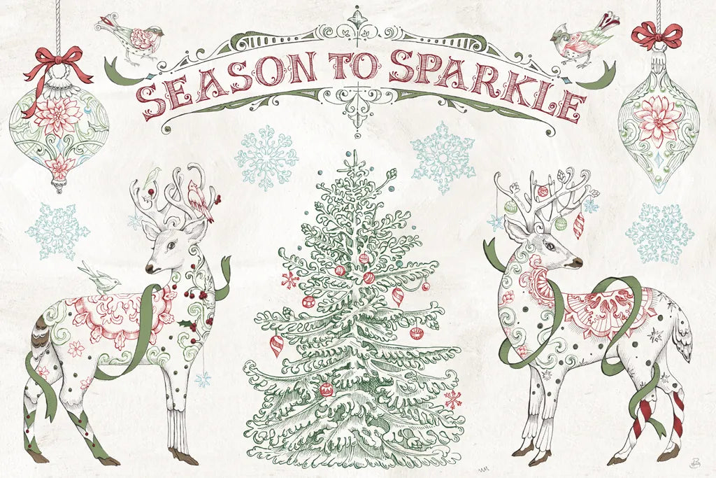 Christmas Season I by Daphne Brissonnet. SKU 81011i. Archival Giclee Fine art print for wall decor.