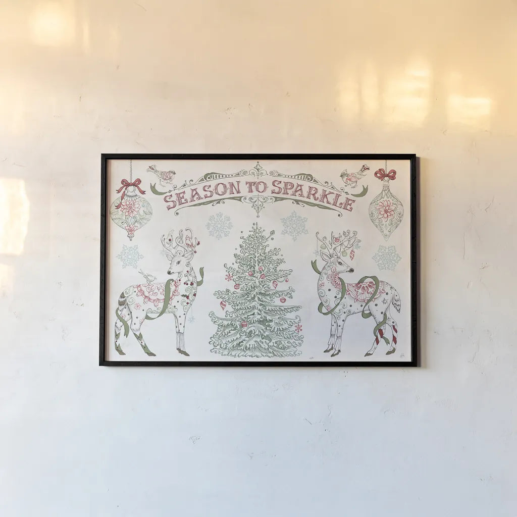 Christmas Season I by Daphne Brissonnet. shown as a paper print in a black flame. Available as a archival giclee rolled canvas, fine art paper, or poster print. SKU 81011i.