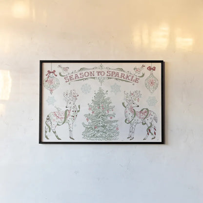 Christmas Season I by Daphne Brissonnet. shown as a paper print in a black flame. Available as a archival giclee rolled canvas, fine art paper, or poster print. SKU 81011i.