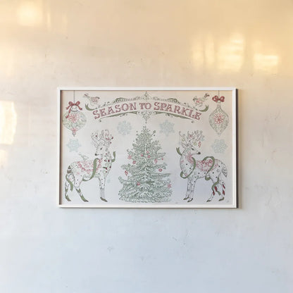 Christmas Season I by Daphne Brissonnet. shown as a paper print in a white frame. Available as a archival giclee rolled canvas, fine art paper, or poster print. SKU 81011i.