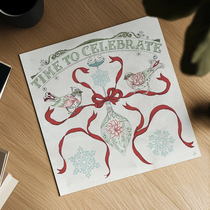 Christmas Season II by Daphne Brissonnet. Shown as a detailed flat fine art print, highlighting archival giclee quality. Available as an archival giclee rolled canvas, fine art paper, or poster print. SKU 81012a.