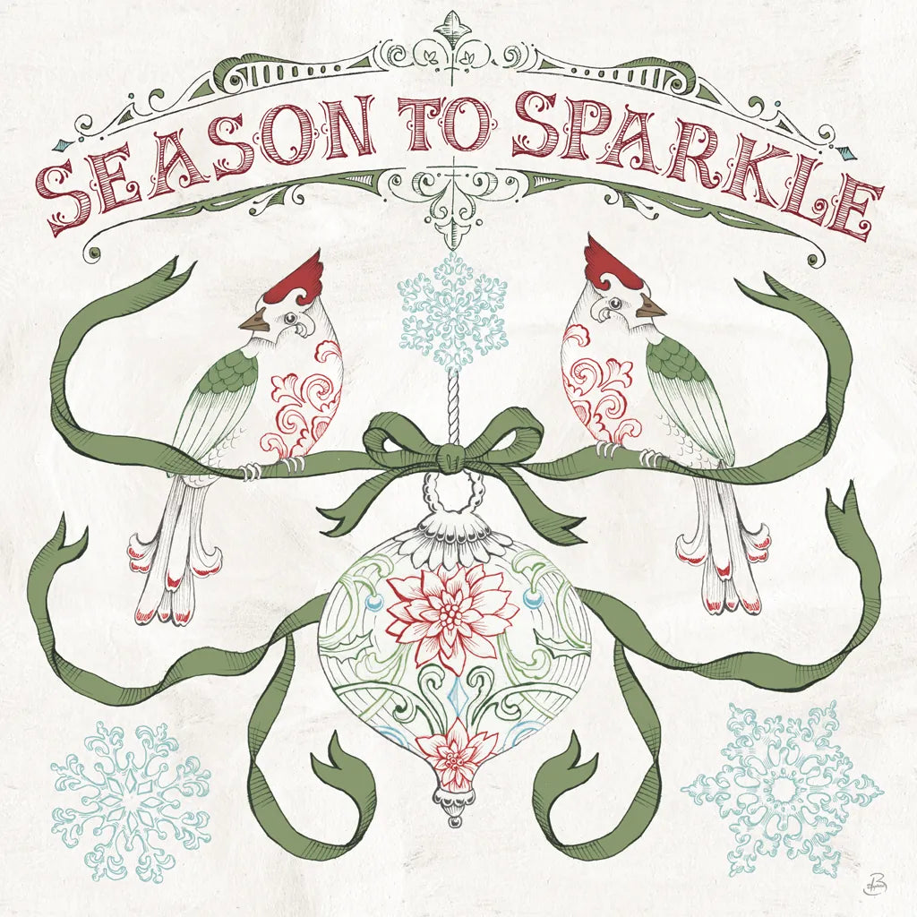 Christmas Season III by Daphne Brissonnet. SKU 81013a. Archival Giclee Fine art print for wall decor.