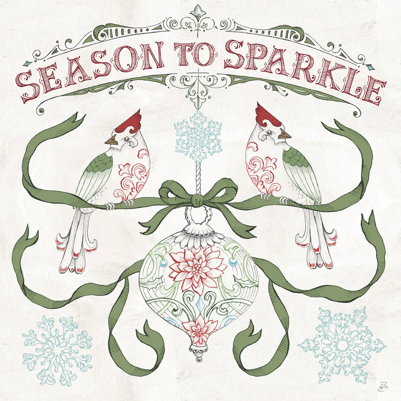 Christmas Season III by Daphne Brissonnet. SKU 81013a. Archival Giclee Fine art print for wall decor.